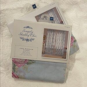 NWT DISCONTINUED SIMPLY SHABBY CHIC WINDOW CURTAIN PANELS  BLUE VOILE ‼️